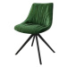 DELIFE Otočná židle Elda-Flex samet zelený křížová podnož zaoblená otočná černě