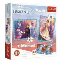TREFL - Puzzle 2v1 + pexeso Záhadná krajina Disney Frozen 2