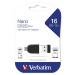 VERBATIM Flash Disk 16GB Store 'n' Stay NANO + micro USB OTG adaptér, USB 2.0, černý Černá