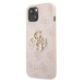 Guess PU 4G Metal Logo Case iPhone 13 růžový