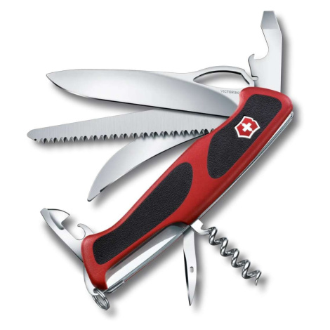 VICTORINOX - Velký kapesní nůž Ranger 57 M Grip, 13 funkcí, červená 0.9583.MC