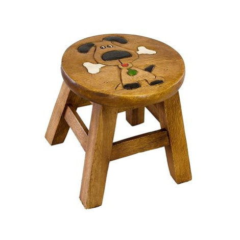 Dřevěná dětská stolička - PEJSEK S KOSTIČKOU AK Trading