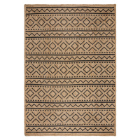 Flair Rugs koberce Kusový koberec Printed Jute Luis Natural/Black - 160x230 cm