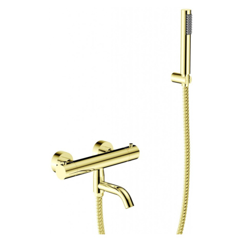 BESCO Nástěnná termostatická vanová baterie VEO zlatá lesklá s příslušenstvím BABWVSTJZ