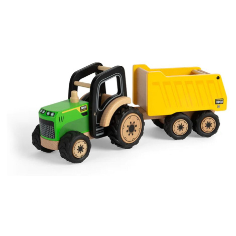 Tidlo Dřevěný traktor s přívěsem