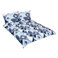 BELLATEX Povlečení bavlna F 90 cm/505 modrá geometrie 1 ks