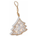 Solight LED vánoční stromek, dřevěný dekor, 6LED, teplá bílá, 2x AAA 1V45-T