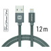 Datový kabel Swissten Textile USB Lightning MFi  1,2 M , grey