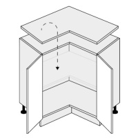 ArtExt Kuchyňská skříňka spodní rohová PLATINIUM | D12 90 Barva korpusu: Dub artisan