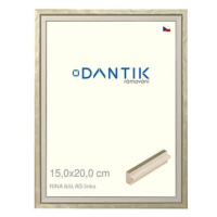 DANTIK rámeček 15 × 20, NINA bílý AG linka sklo čiré