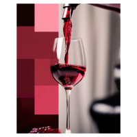 Obrazy na stěnu - Červené víno ve skleničce Rozměr: 40x50 cm, Rámování: bez rámu a bez vypnutí p