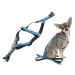 Šedo-modrý postroj s vodítkem pro psa/kočku ELMO