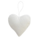 Delight Department Bavlněná ozdoba srdce 8 cm, bílé