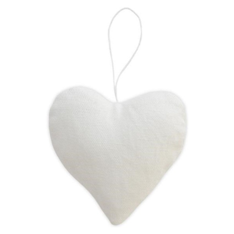 Delight Department Bavlněná ozdoba srdce 8 cm, bílé