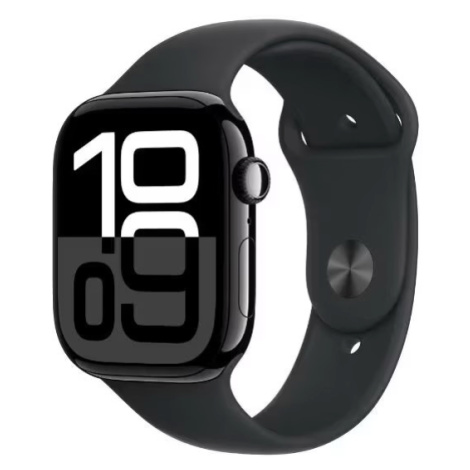 Apple Watch Series 10 42mm GPS (Zánovní) Klavírně černý hliník s temně modrým sportovním řemínke