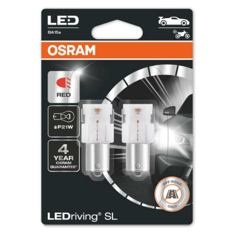 OSRAM LED P21W 7506DRP-02B RED 12V 2W BA15s