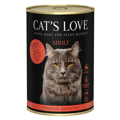 Cat's Love 24 x 400 g – výhodné balení - čisté hovězí