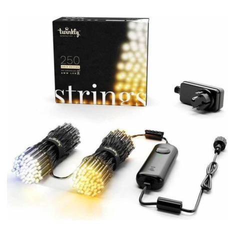 LED světelný řetěz Twinkly Strings TWS250GOP-BEU / 2,5 m / 250 diod / Bluetooth/Wi-Fi / černá/tr