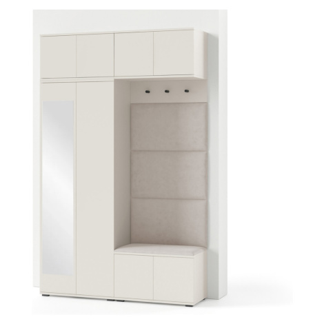 Předsíňová stěna BIANCO I Se zrcadlem Černá - tmavě šedá