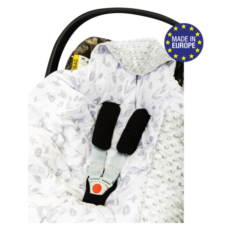 Bomimi Zavinovací deka do autosedačky minky lesní zvířátka, šedá