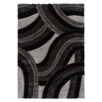 Černo-šedý ručně tkaný koberec z recyklovaných vláken 160x230 cm Velvet – Flair Rugs