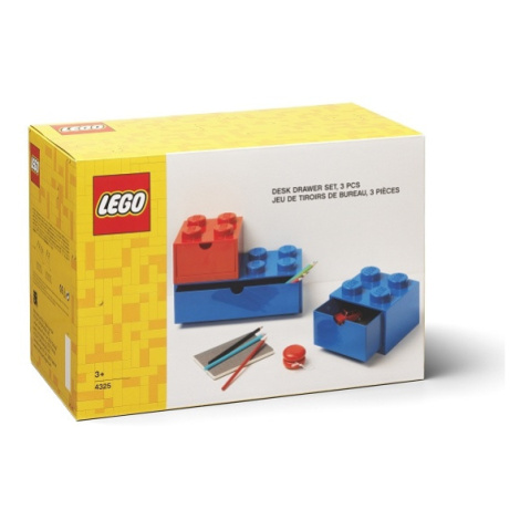 LEGO Storage LEGO stolní boxy se zásuvkou Multi-Pack 3 ks Barva: modrá / červená