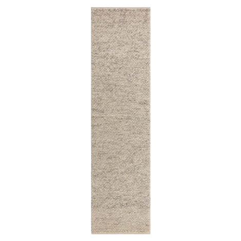 Svěle šedý vlněný běhoun Flair Rugs Minerals, 60 x 230 cm