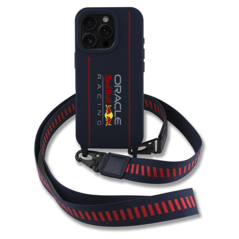 Red Bull Silicone Vertical Logo MagSafe Zadní Kryt + Crossbody Popruh pro iPhone 16 Pro Navy