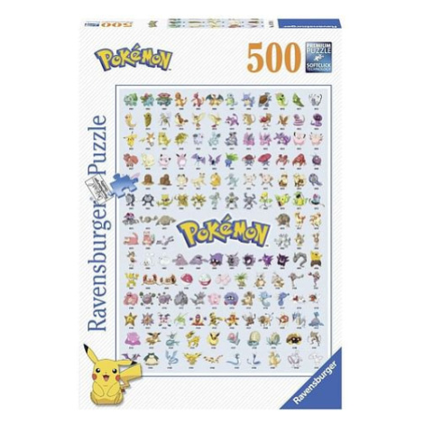 Puzzle Pokémon - Prvních 151 Pokémonů, 500 dílků RAVENSBURGER