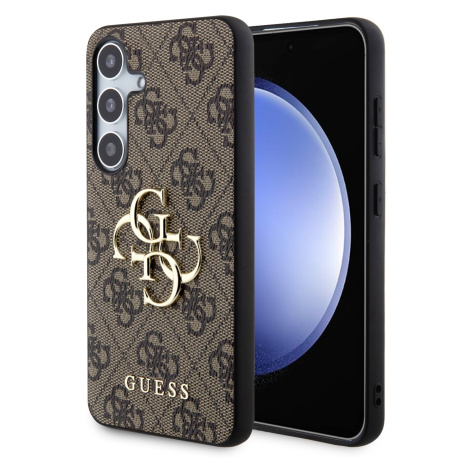 Zadní kryt Guess PU 4G Metal Logo pro  Samsung Galaxy S24+, hnědá