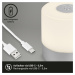 BRILONER LED nabíjecí stolní lampa, 7 cm, USB-C, 2W, 150lm, matný chrom IP44 BRILO 7461014