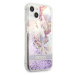 Guess GUHCP13SLFLSU hard silikonové pouzdro iPhone 13 Mini 5.4" purple Flower Liquid Glitter
