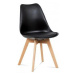 Jídelní židle Lina černá, plast + eko kůže