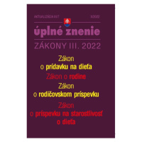 Aktualizácia III/7 2022 – Zákon o rodine, prídavky na deti