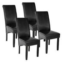 4× Jídelní židle ergonomické, masivní dřevo, černá