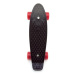 Skateboard - pennyboard 43cm, nosnost 60kg plastové osy, černá, červená kola