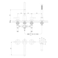 OMNIRES Y vanová baterie 4-otvorová grafit /GR/ Y1232GR