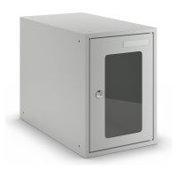eurokraft basic Uzamykatelný box s průhledem, v x š x h 350 x 250 x 450 mm, rám dveří světle šed
