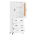 vidaXL Skříň highboard lesklá bílá 69,5 x 34 x 180 cm kompozitní dřevo