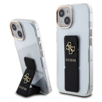 Guess PU Grip Stand 4G Metal Logo kryt iPhone 15 černý