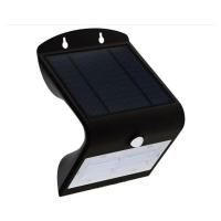 LED Solární nástěnné svítidlo se senzorem LED/3W/3,7V 3000/4000K IP65 černá