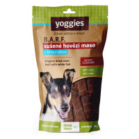 Yoggies sušené hovězí maso s rybou pro psy, (proužky) 50g