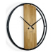 Flexistyle z231 - extra velké 80 cm nástěnné hodiny s kovovým rámem a dřevem z přírodního dubu