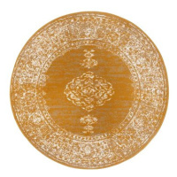 Kusový koberec Gloria 105518 Mustard kruh 160 × 160 o cm