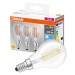 3PAK LED žárovka LED  E14 P45 4W = 40W 470lm 4000K Neutrální 320° Filament OSRAM Base