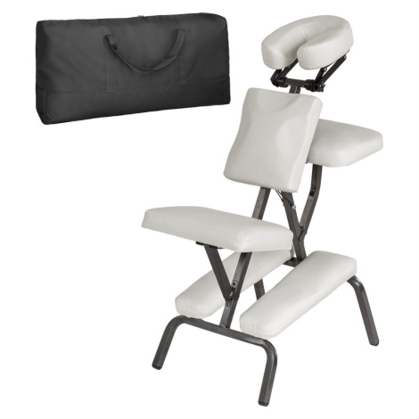 tectake 401183 masážní židle ze syntetické kůže - bílá - bílá