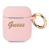 Guess GUA2SSSI pouzdro na Airpods 2. Generace / 1. Generace pink Silicone Vintage Script
