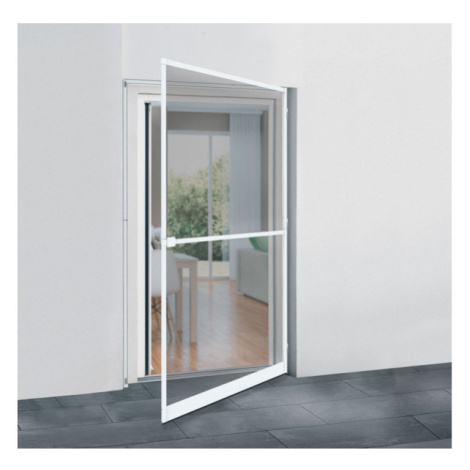 LIVARNO home Hliníkové dveře s ochranou proti hmyzu a upínacím rámem, 120 x 240 cm (bílá)