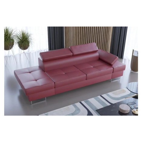 SANDET IV moderní lenoška s polohovací opěrkou v pravé kůži