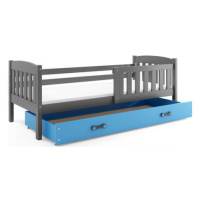 Dětská postel KUBUS s úložným prostorem 80x160 cm - grafit Modrá